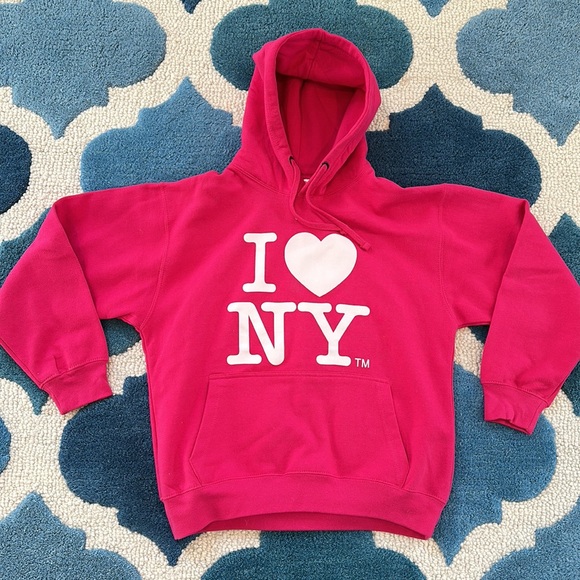 NYC Tops - I LOVE NY Size S~ Hoodie Official Sweatshirt Hot Pink Top Shirt ~NYC